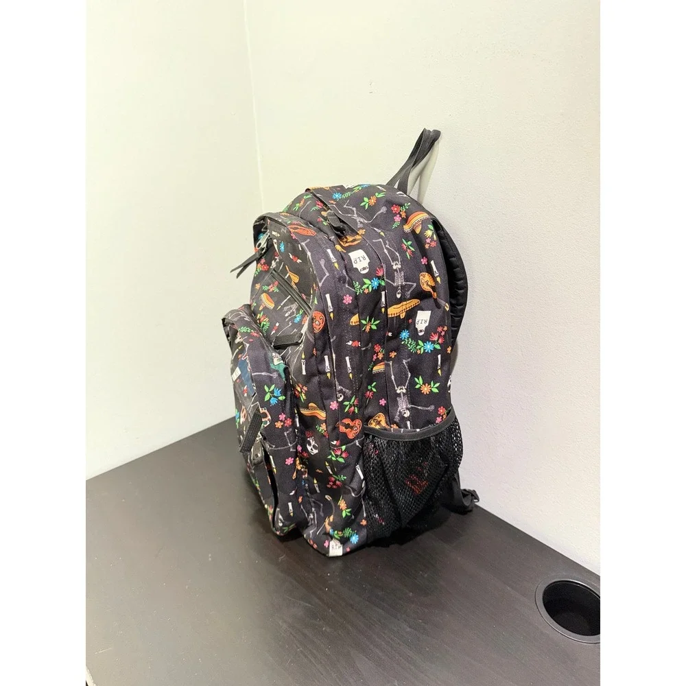 JanSport Backpack Dia De Los Muertos Day of the Dead Skull Skeleton Print Black